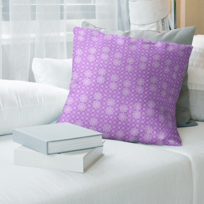 Classic Lattice Throw Pillow - 20 x 20 - Purple - Polyester