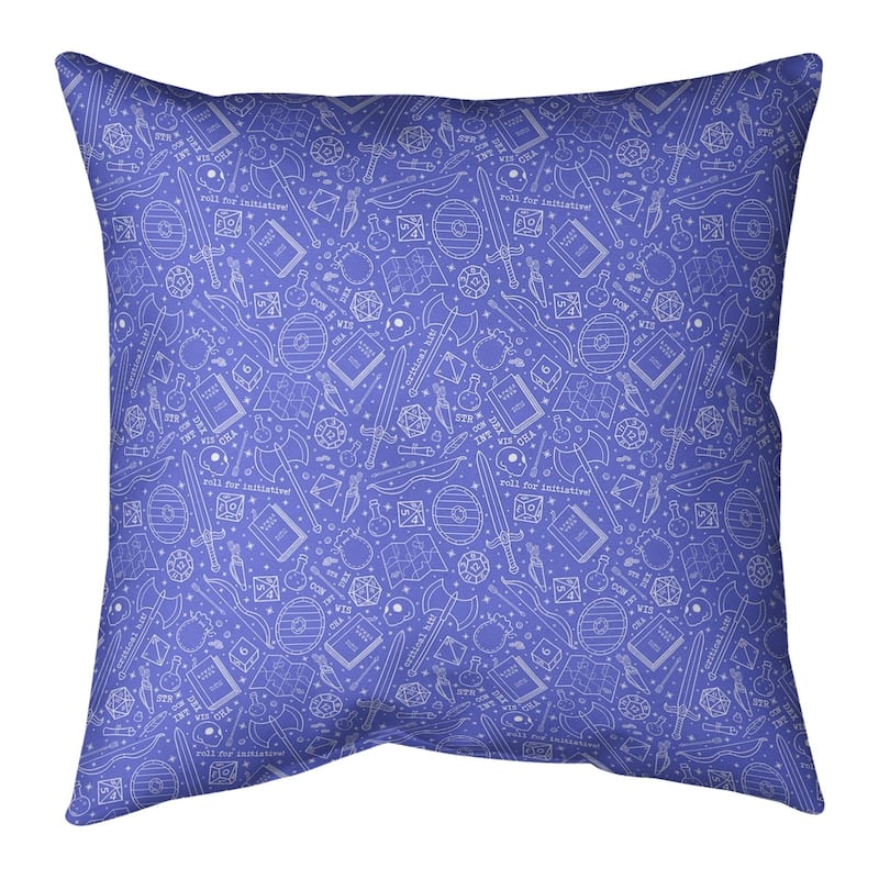White Accent Classic RPG Pattern Throw Pillow