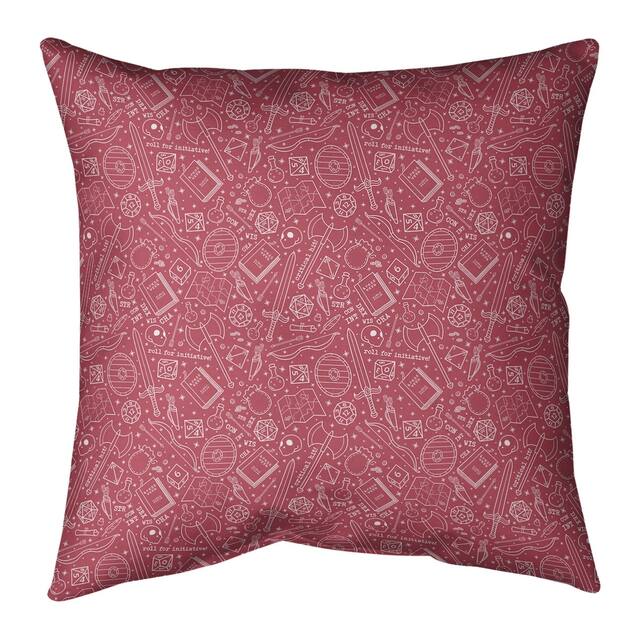 White Accent Classic RPG Pattern Throw Pillow