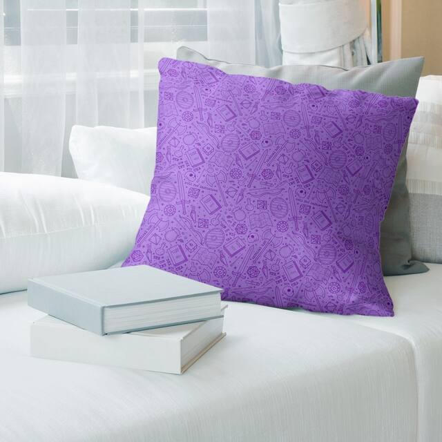 Full Color RPG Pattern Throw Pillow - 18 x 18 - Purple - Cotton