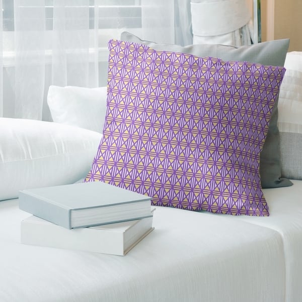 Two Color Lined Diamonds Throw Pillow
