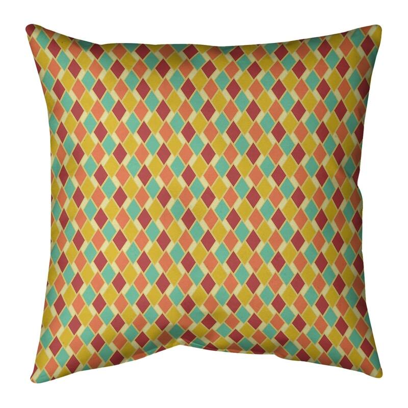 Retro Diamonds Throw Pillow