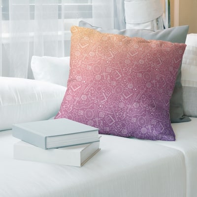 Purple Ombre RPG Pattern Throw Pillow