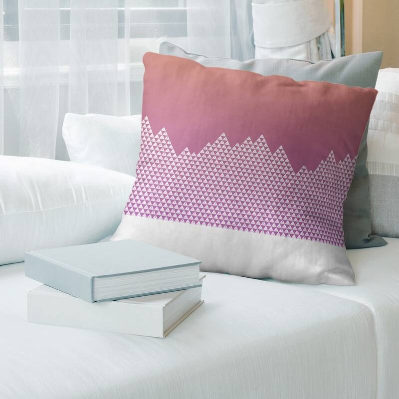 Day Mountain Pattern Throw Pillow - 18 x 18 - Orange & Purple - Cotton