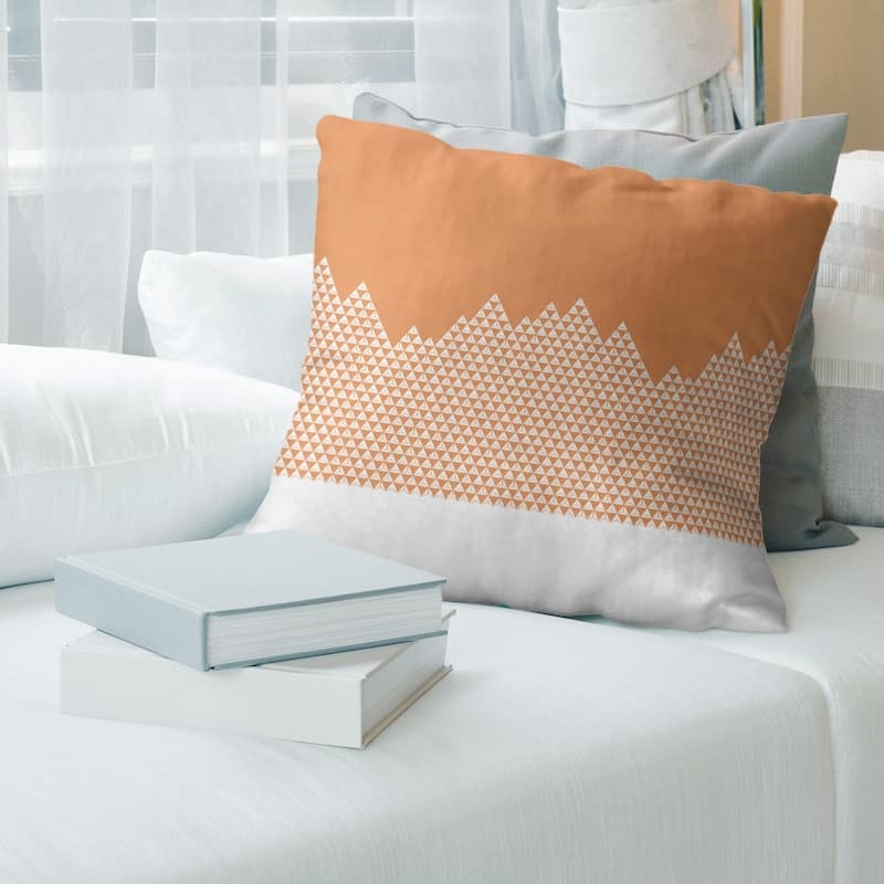 Day Mountain Pattern Throw Pillow - 20 x 20 - Orange - Linen