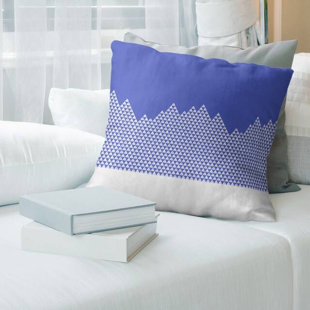Night Mountain Pattern Throw Pillow - 14 x 14 - Blue - Polyester