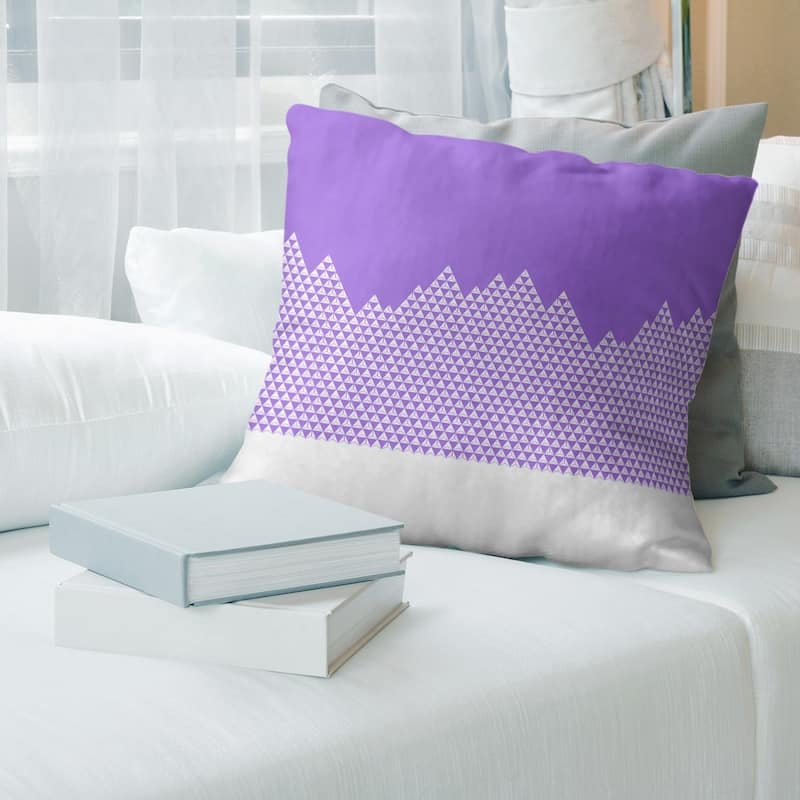 Night Mountain Pattern Throw Pillow - 18 x 18 - Purple - Synthetic Fiber
