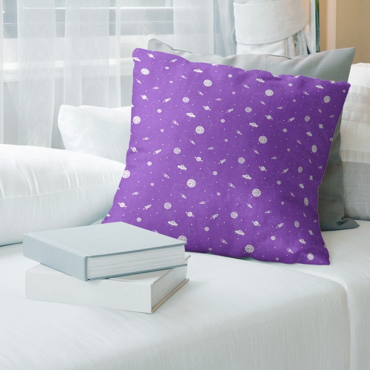 Outer Space Pattern Throw Pillow