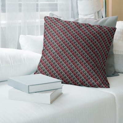 Geometric Ombre Stripe Pattern with Gray Throw Pillow
