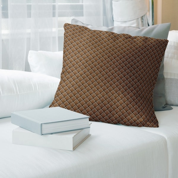 Black Reverse Geometric Ombre Pattern Throw Pillow