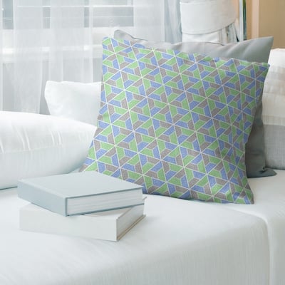 Two Color Trapezoids with Gray Throw Pillow