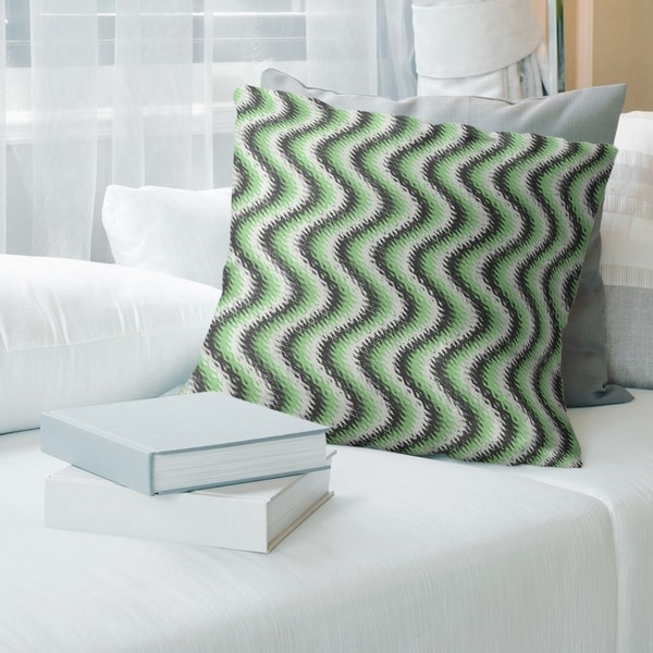 Black Wavy Stripes Throw Pillow