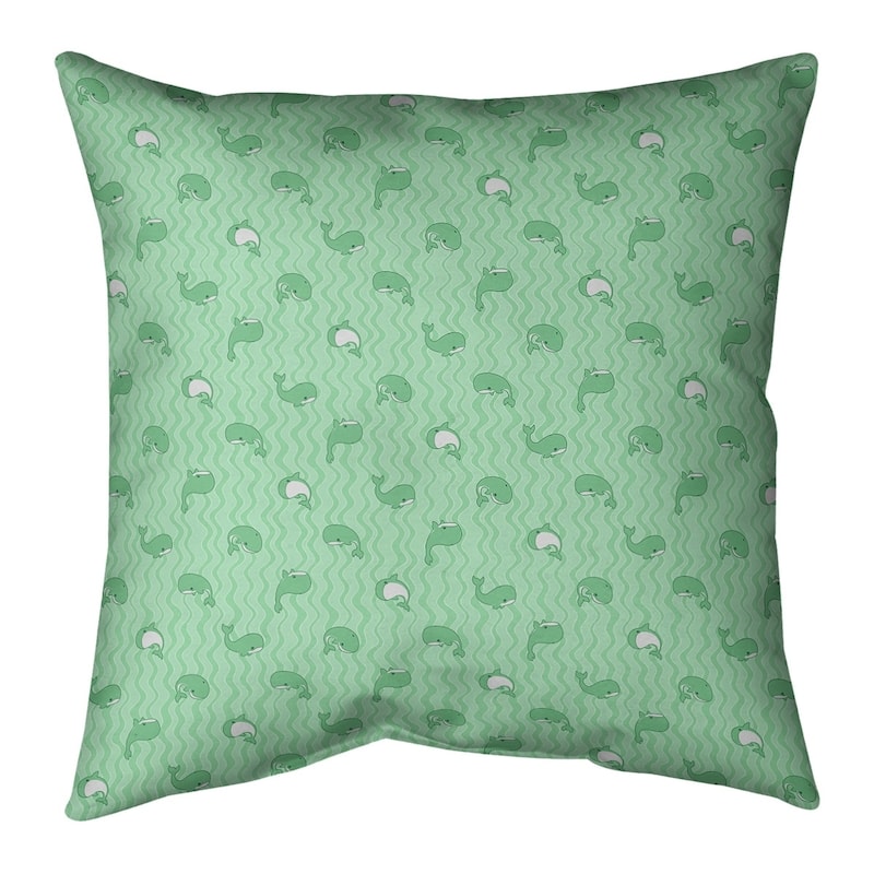 Whales Pattern Throw Pillow