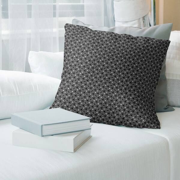slide 1 of 12, Warm Classic Hexagonal Lattice Throw Pillow 14 x 14 - Black - Faux Suede
