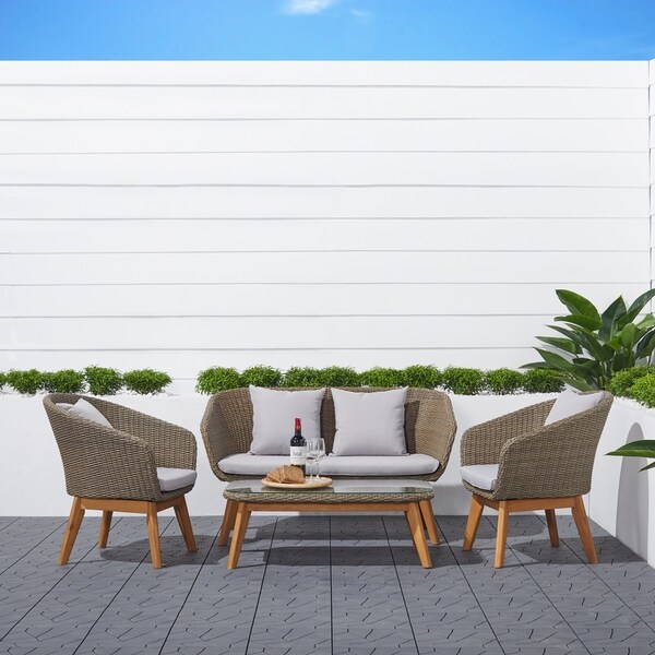 4 piece wicker conversation set