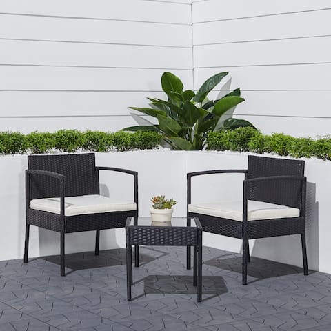 Bahia 3-Piece Classic Outdoor Wicker Coffee Lounger Set