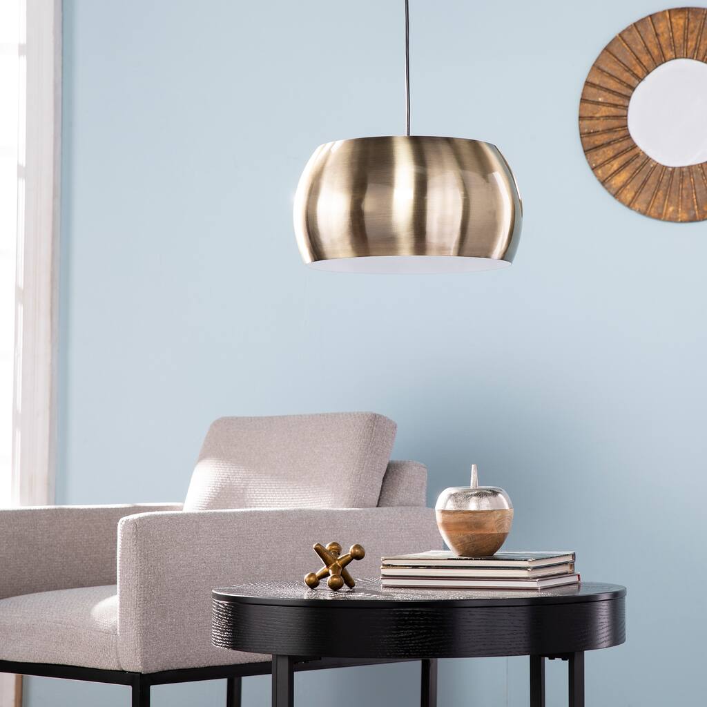 Carson Carrington Bayliss Midcentury Brass Metal Pendant Light