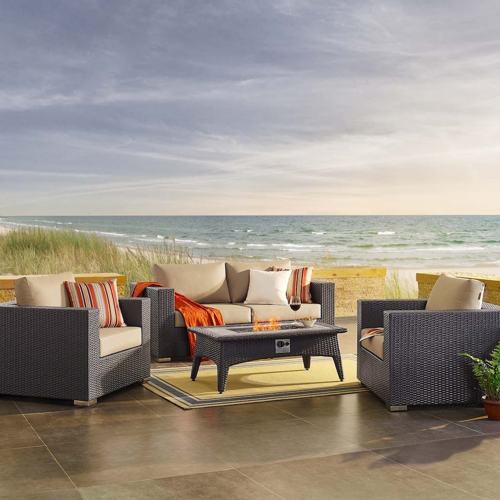 Convene Convene 4 Piece Set Outdoor Patio with Fire Pit