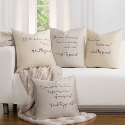 Hotel de Fitzgerald 18" Embroidered Pillow