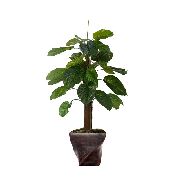 Laura Ashley 57.5" Real touch greenery in Fiberstone Planter
