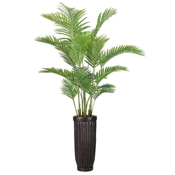 92" Real Touch Palm Tree in Fiberstone Planter Overstock 28365423