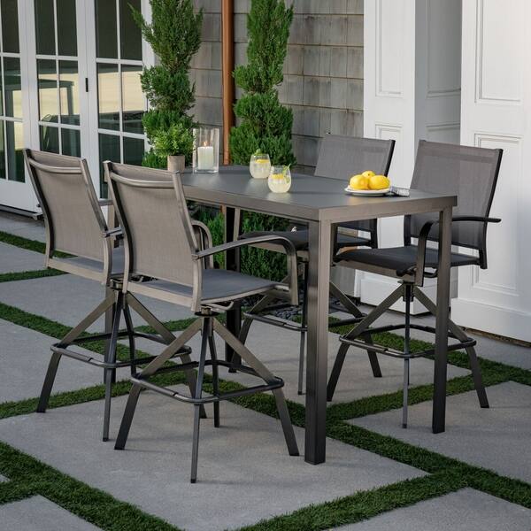 Shop Hanover Naples 5 Piece Outdoor High Dining Set With 4 Swivel