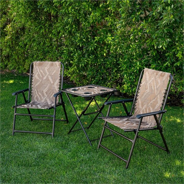 folding lawn chair with side table