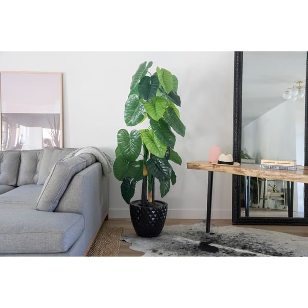 54 Real Touch Taro Plant In Fiberstone Planter 69 On Sale Overstock 28365952
