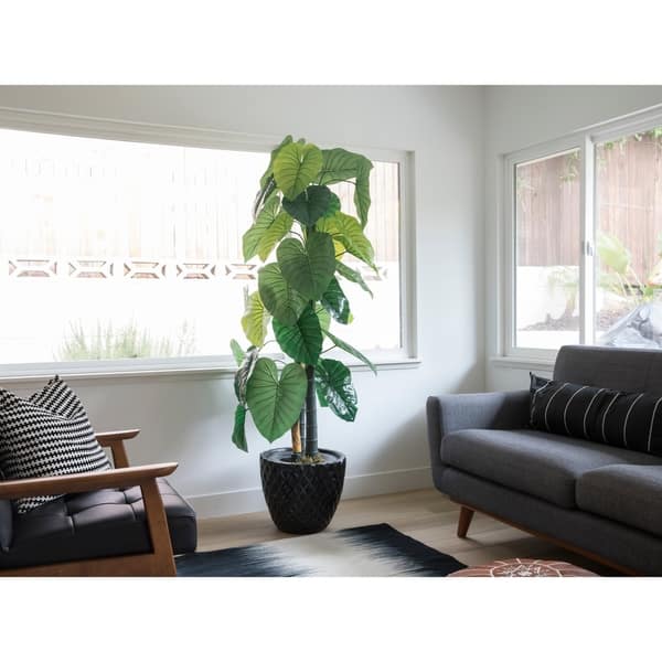 54 Real Touch Taro Plant In Fiberstone Planter 69 On Sale Overstock 28365952