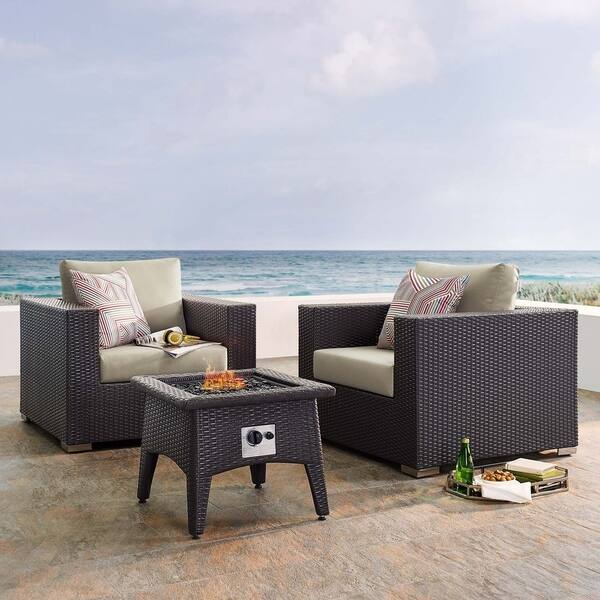 Shop Convene 3 Piece Set Outdoor Patio With Fire Pit Overstock
