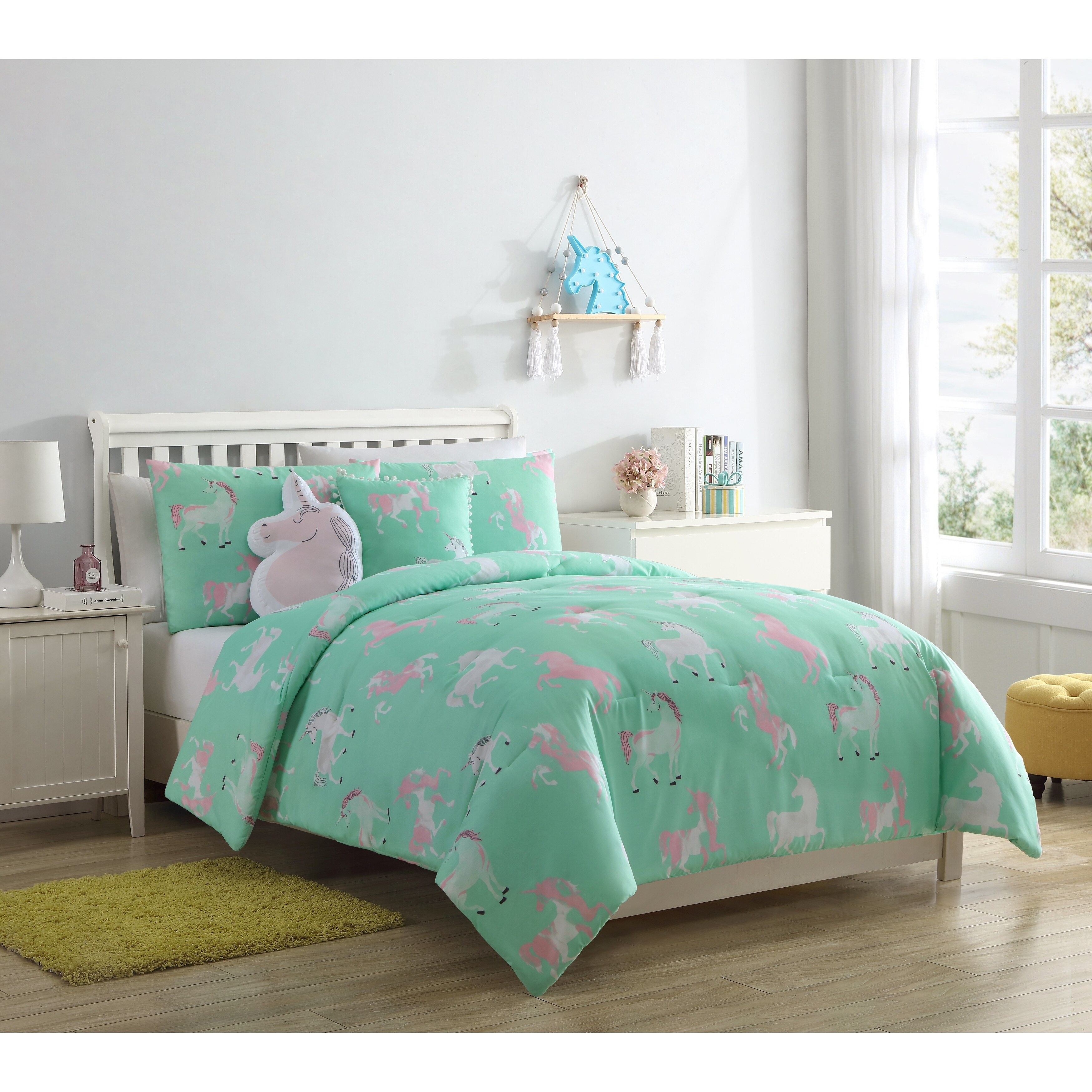 Justice unicorn bed set best sale