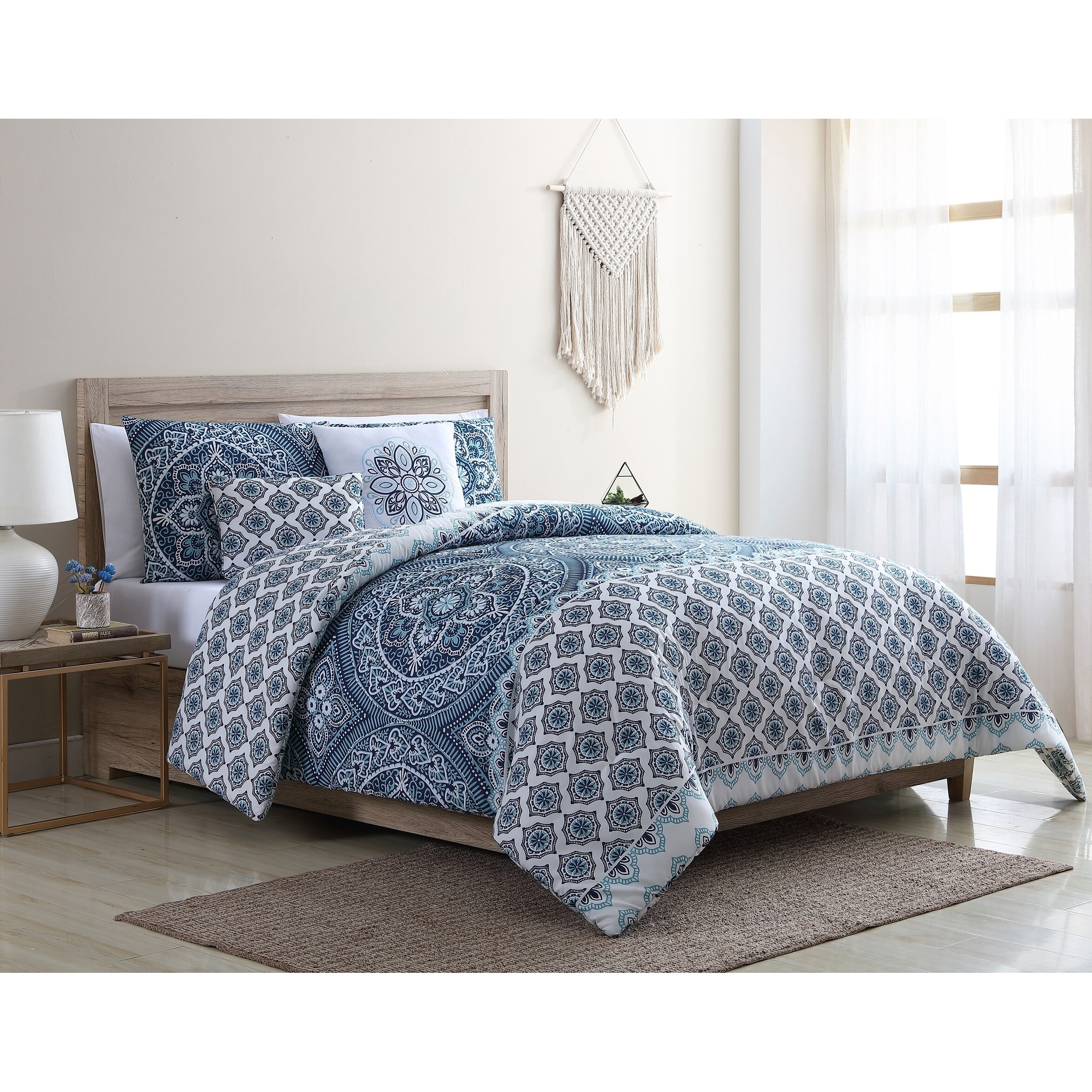 3pc MEDINA SAFFRON King Quilt Set BOHO medallion spice reversible paisley NEW 
