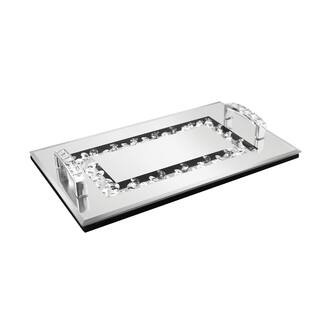mirror tray with bling & handles 10.84x6.41 x 1.77"