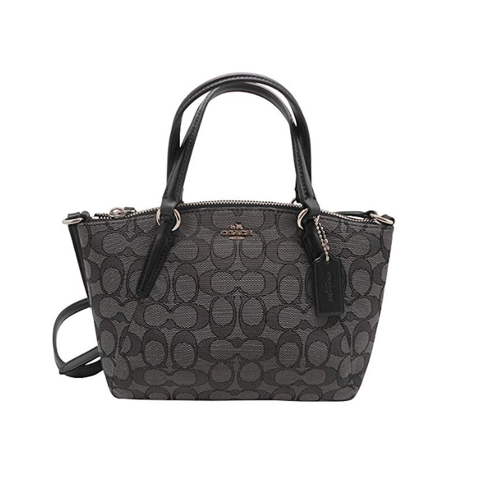 mini kelsey satchel in signature jacquard