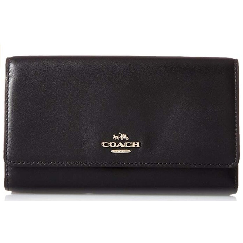 coach smooth leather phone crossbody black