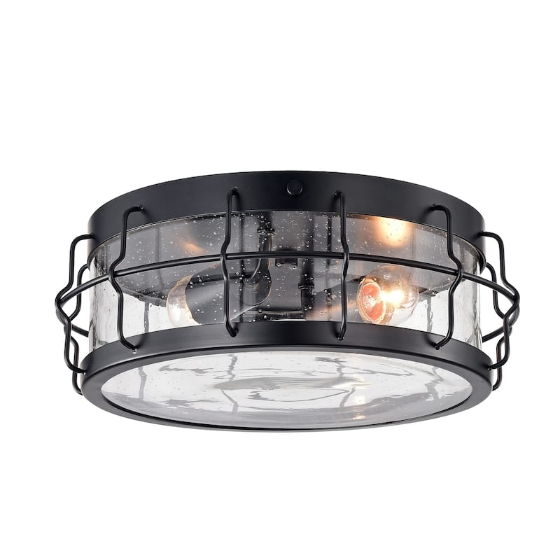 Yinat Matte Black 2-light Flush-Mount Chandelier