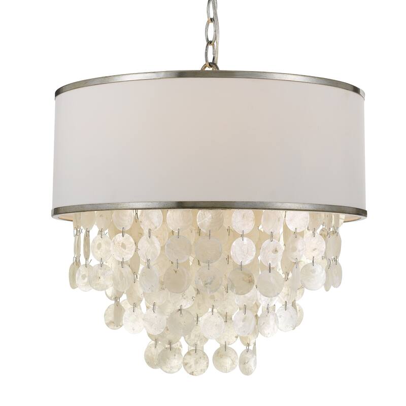 Brielle 3-light Antique Silver Pendant/ Chandelier