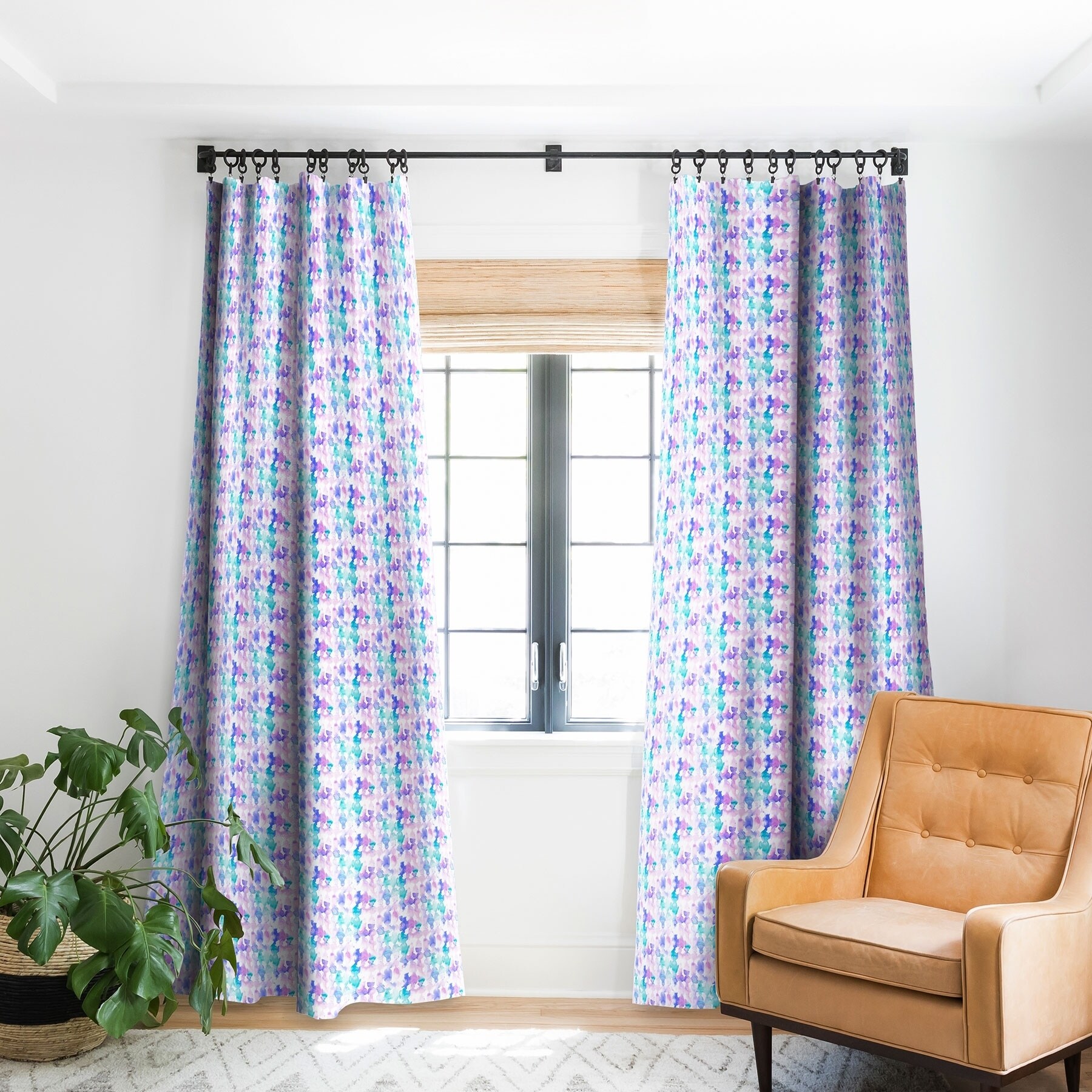 Shop Deny Designs Dye Ovals Pink Turquoise Blackout Curtain Panel