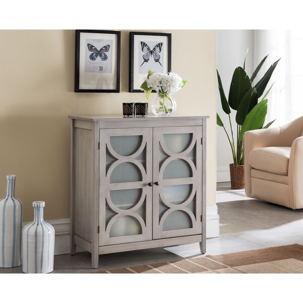 Shop Contemporary 2 Shelves Wash Grey Console Table - On Sale - Free ...