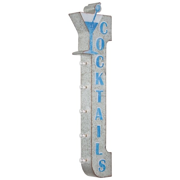 Cocktails Double Sided Off the Wall LED Marquee Light Up Sign for Bar, Garage or Man Cave