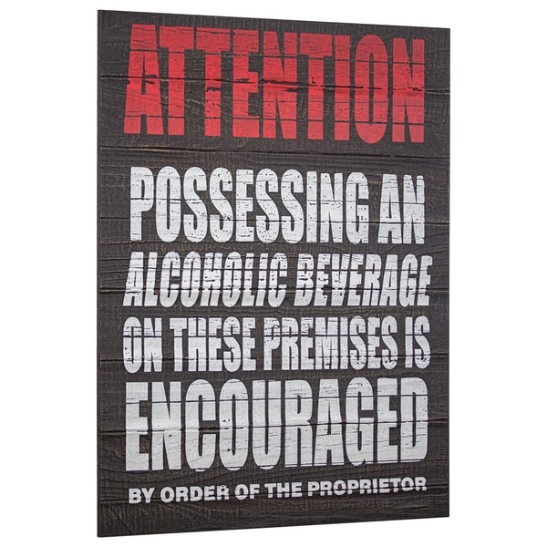 Shop Possessing An Alcoholic Beverage Wood Wall Art Decor For Bar