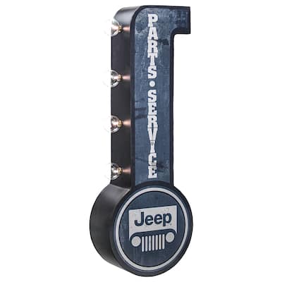 Officially Licensed Jeep Parts and Service Off the Wall Double Sided Marquee LED Sign for Man Cave, Bar, Garage