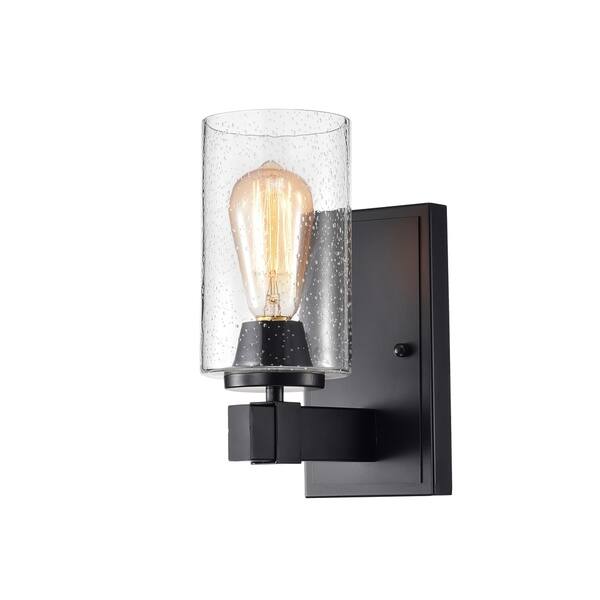 Alina Matte Black 1 Light Wall Sconce With Bubble Glass Shades Overstock 28369703