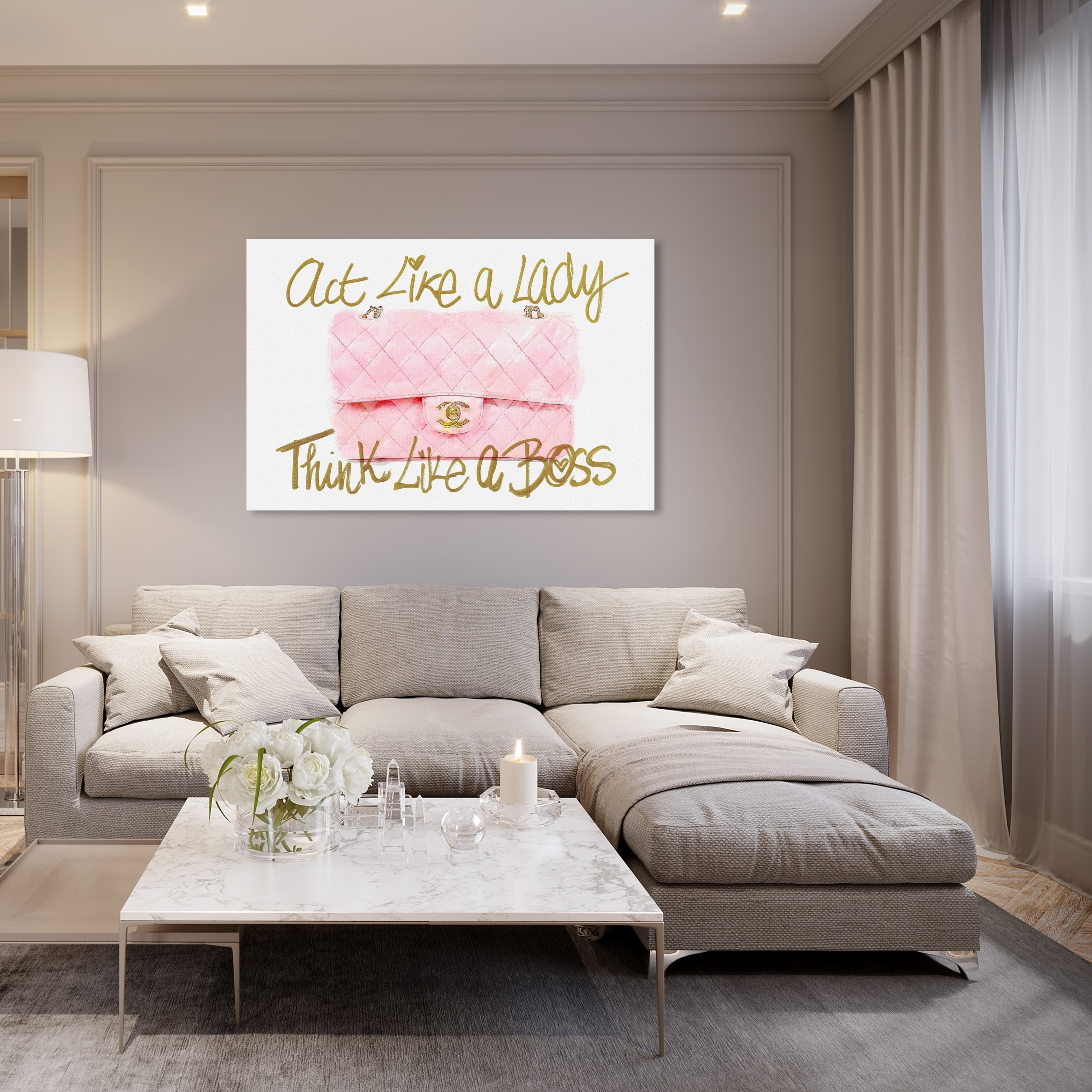 Shop Oliver Gal Like A Lady Boss Typography And Quotes Wall Art Canvas Print Pink Gold On Sale Overstock 28369948