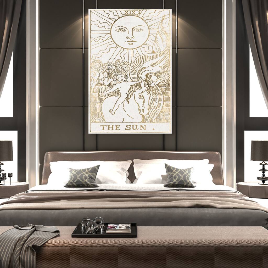 Oliver Gal 'The Sun Tarot Luxe' Astronomy and Space Wall Art Canvas Print - Gold, White