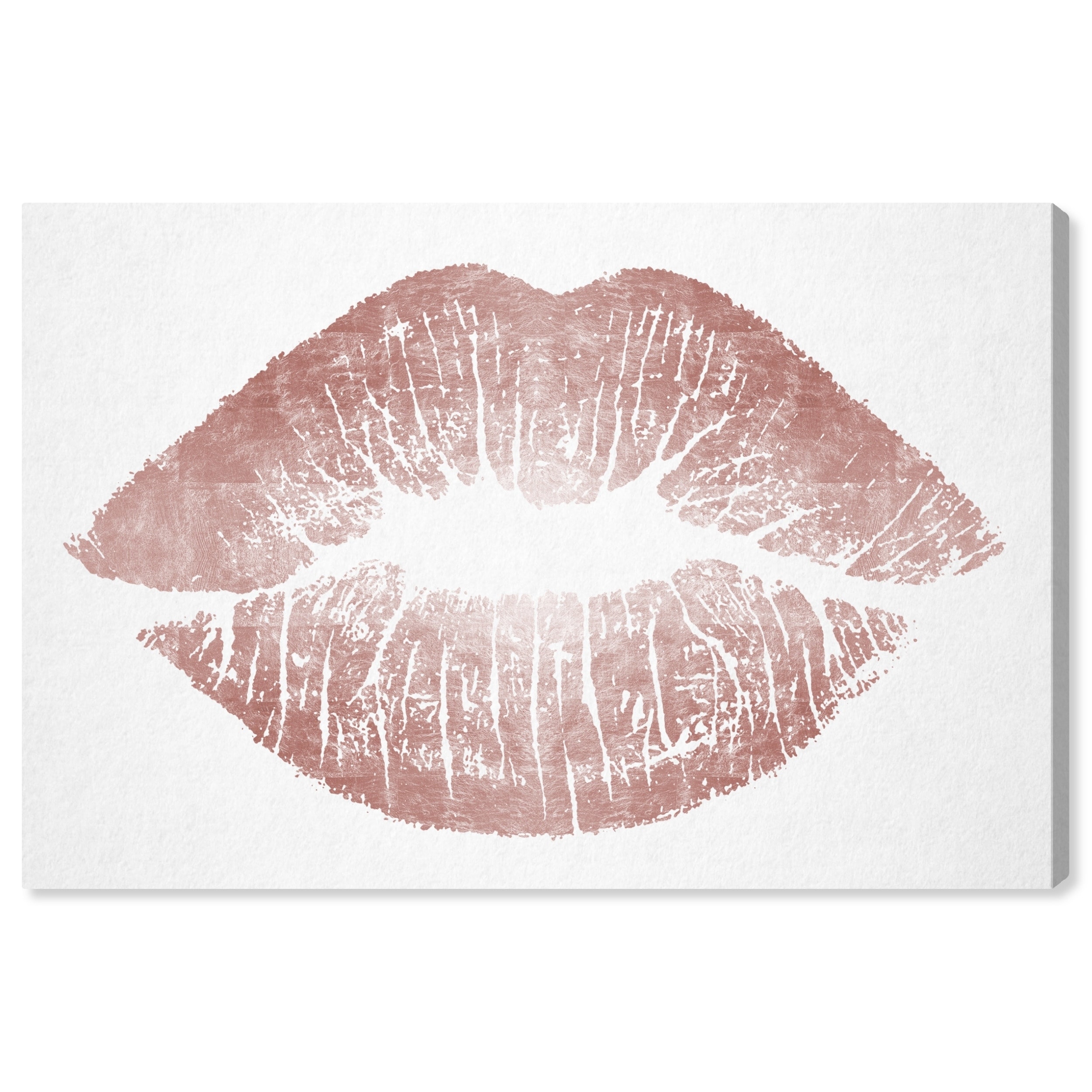 Oliver Gal 'Rose Gold Solid Kiss' Fashion and Glam Wall Art Canvas