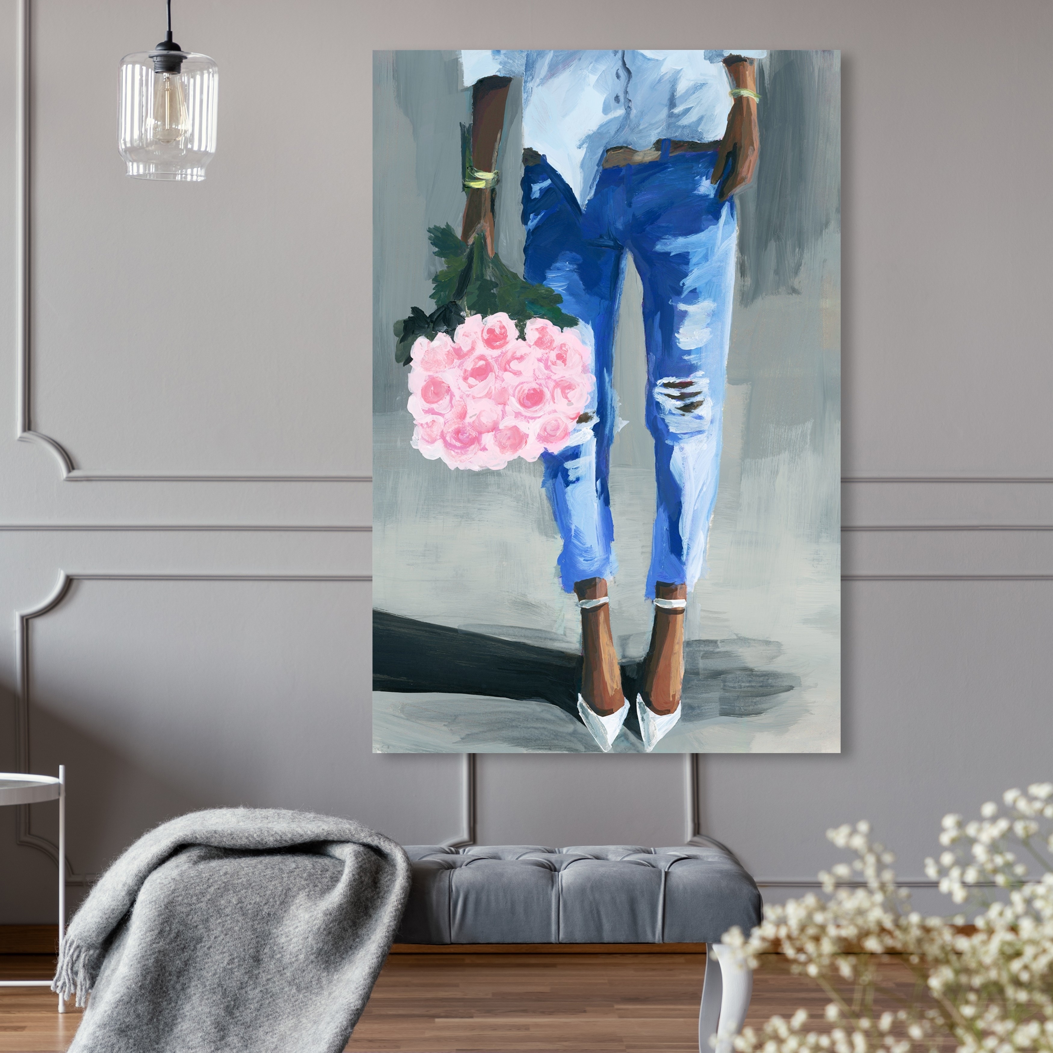 Oliver Gal 'Me and My Bouquet' Fashion and Glam Wall Art Canvas 