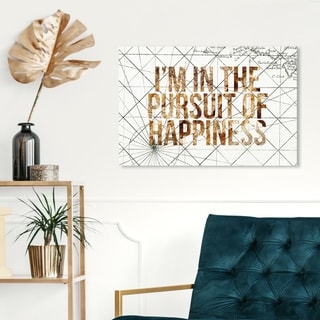 Oliver Gal 'Pursuit of Happiness' Typography and Quotes Wall Art Canvas ...