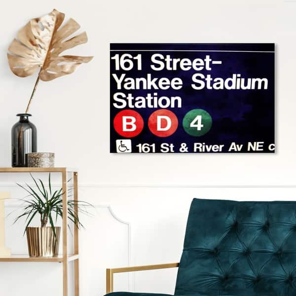 slide 1 of 11, Oliver Gal 'Yankee Stadium ' Architecture Wall Art Canvas Print 15 x 10