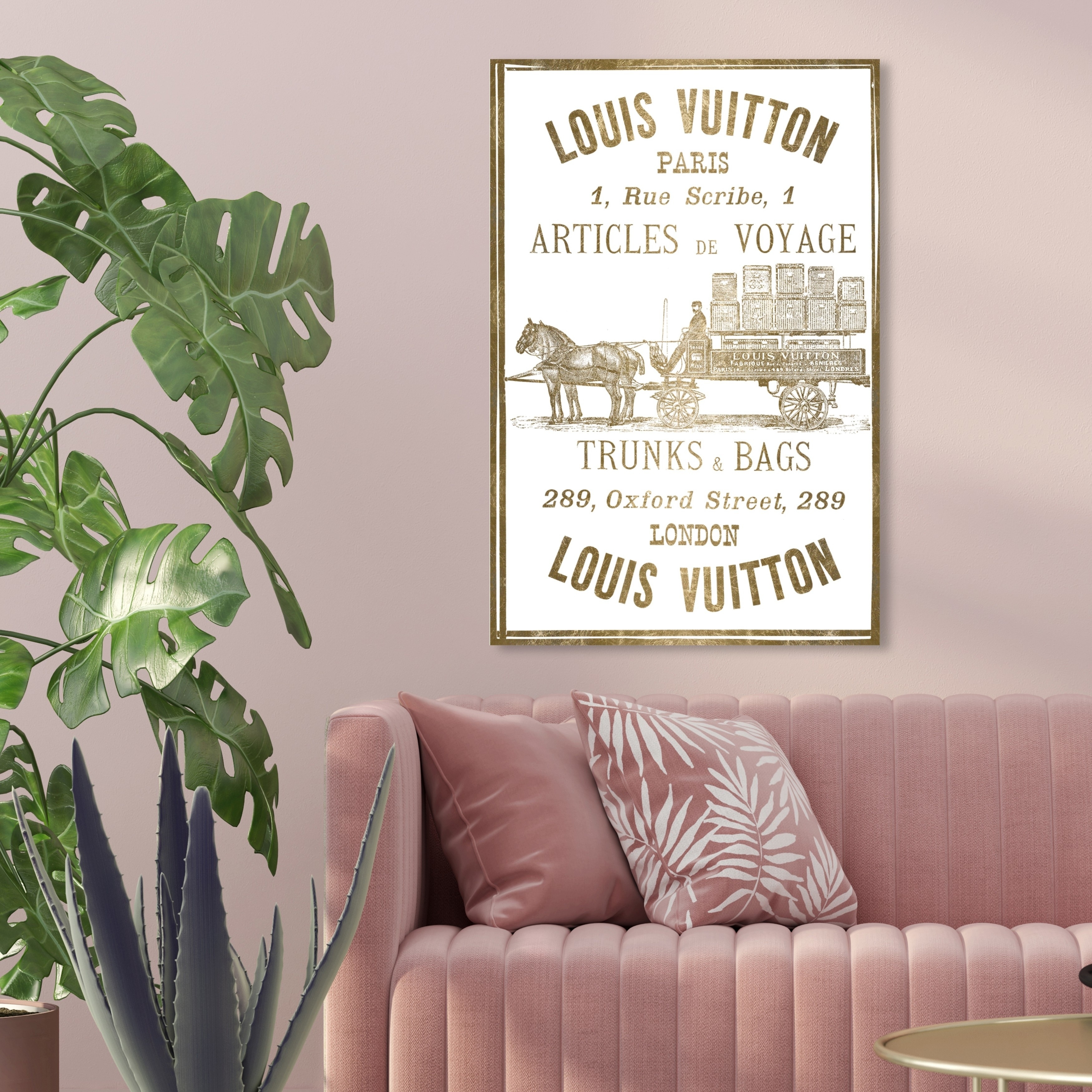 Oliver Gal 'Articles de Voyage Gold' Fashion and Glam Wall Art